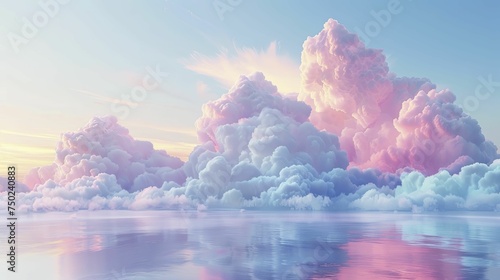 Abstract pastel cloudscape, offering a dreamy platform for whimsical product displays.