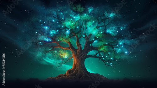 Tree of life as panoramic background © jiejie