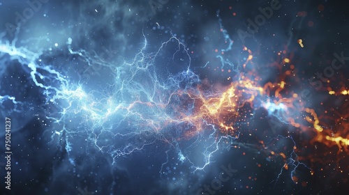 Electric abstract lightning scene, energizing the presentation of high performance gear.