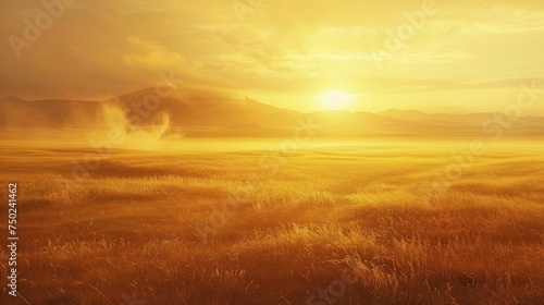Soft lighting during golden hour enhances warm-toned product displays in abstract landscapes.