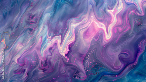Soft, flowing liquid abstract art with wavy lines and splashes of pink creating a soothing visual