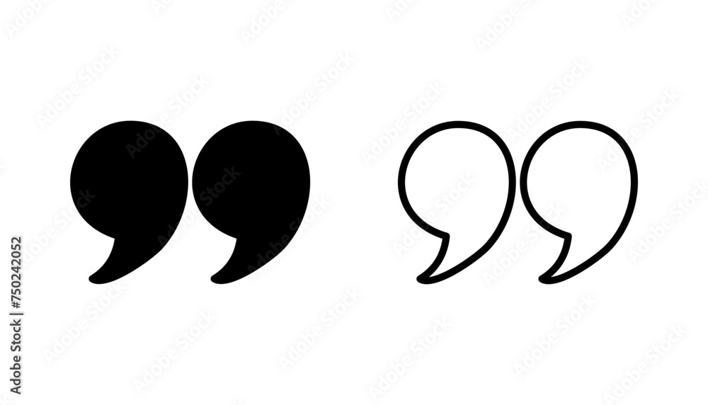 Quote icon set. Quotation mark symbol. Quote icon set. Quotation mark symbol.