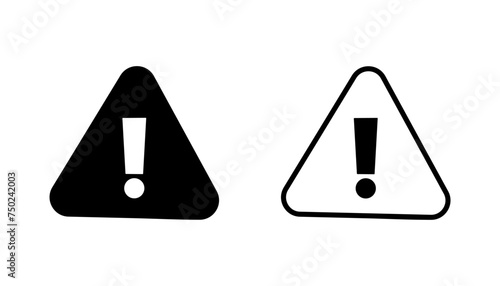 Exclamation danger sign. attention sign icon set. Hazard warning attention sign photo