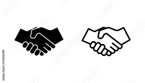 Handshake icon set. business handshake. contact agreement