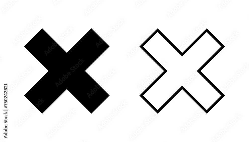 Close icon set. Delete icon vector. cross sign Close icon set. Delete icon vector. cross sign