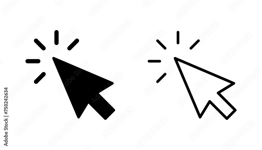 Click icon set. pointer arrow icon. cursor icon vector Click icon set. pointer arrow icon. cursor icon vector