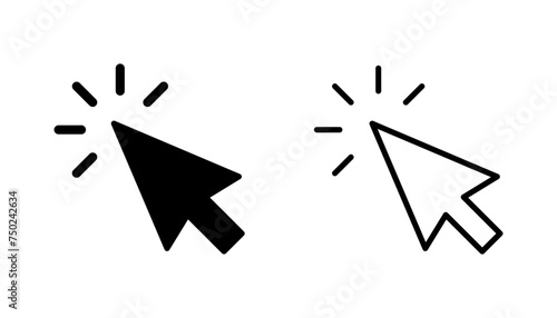 Click icon set. pointer arrow icon. cursor icon vector
