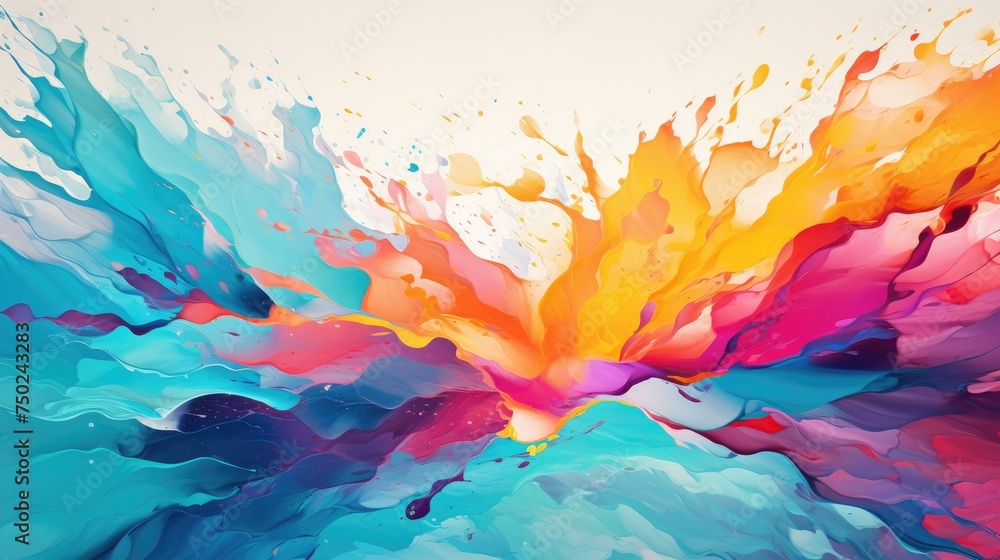 Vibrant Abstract Painting With Multicolored Palette