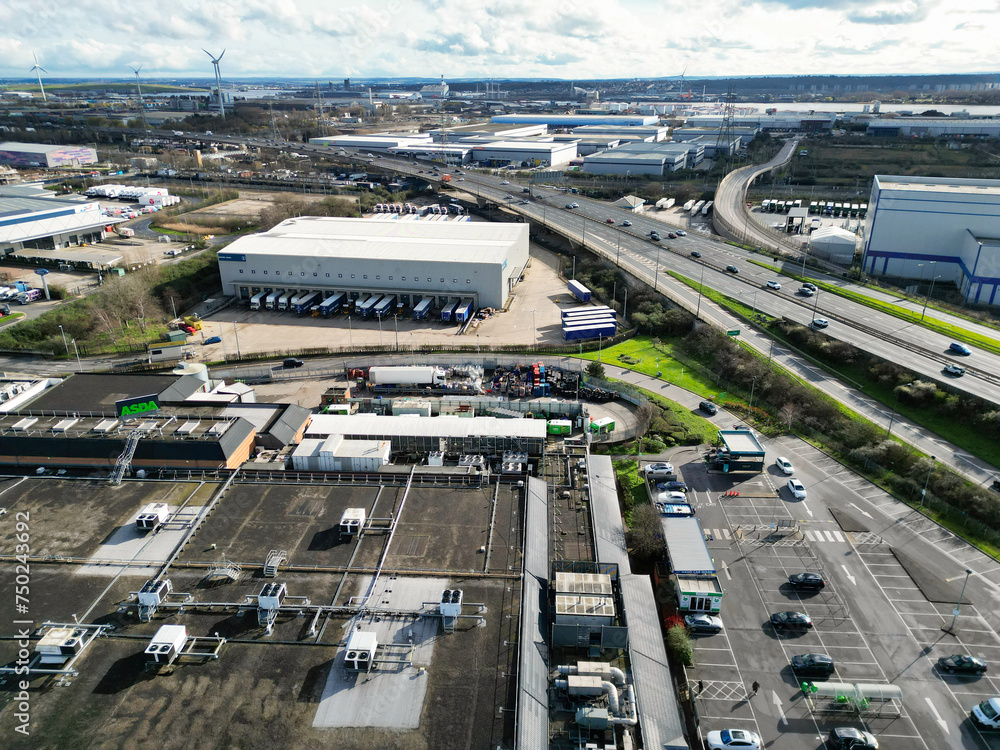 High Angle View of Dagenham London City of England United Kingdom. March 2nd, 2024