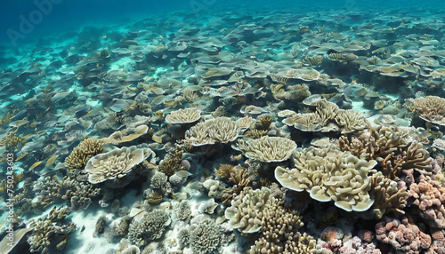Thriving coral reef ecosystem