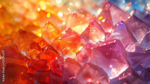 A macro shot highlighting the vivid colors and intricate details of crystal formations, creating a magical, almost otherworldly appearance