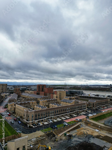 High Angle View of Dagenham London City of England United Kingdom. March 2nd, 2024