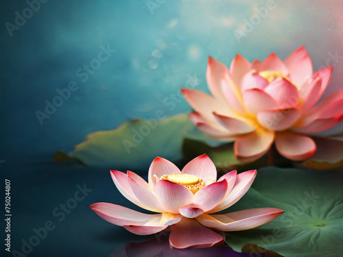 GENERATIVE AI, A beautiful pink waterlily or lotus flower in pond