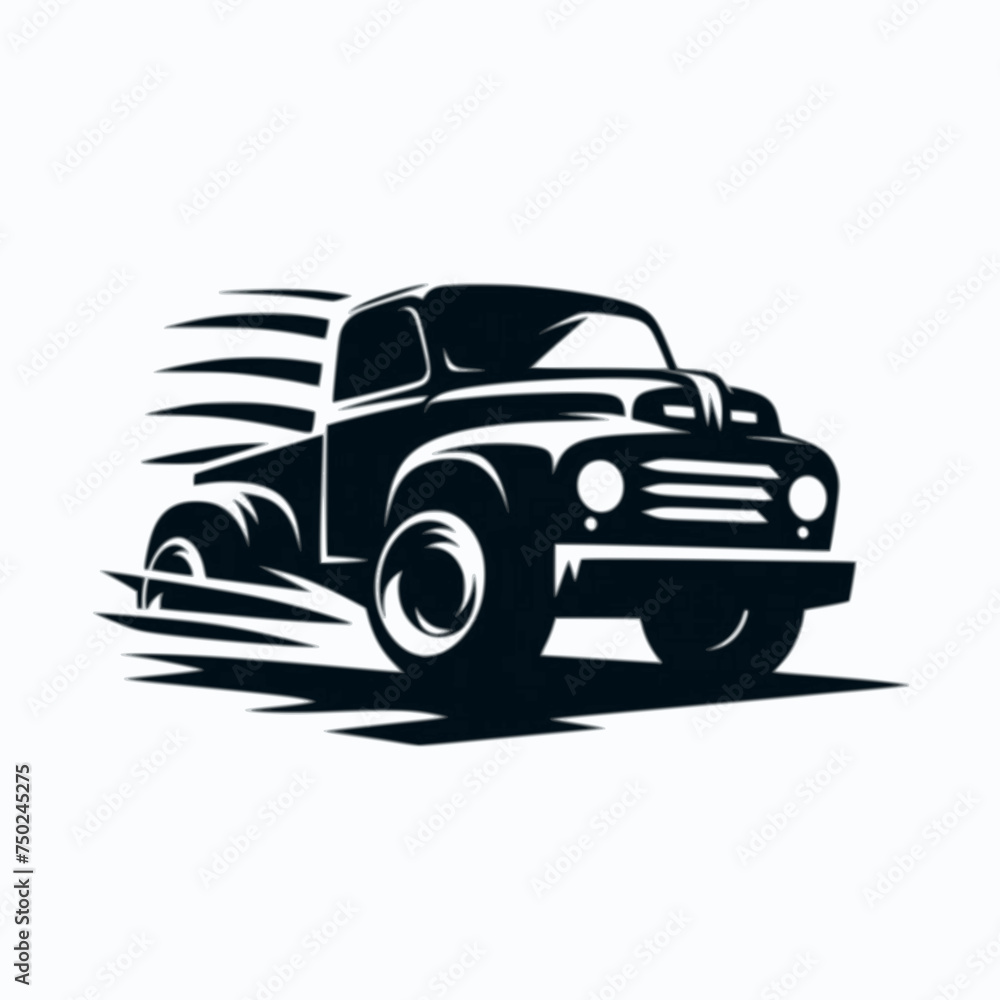 Obraz premium silhouette vector illustration of truck