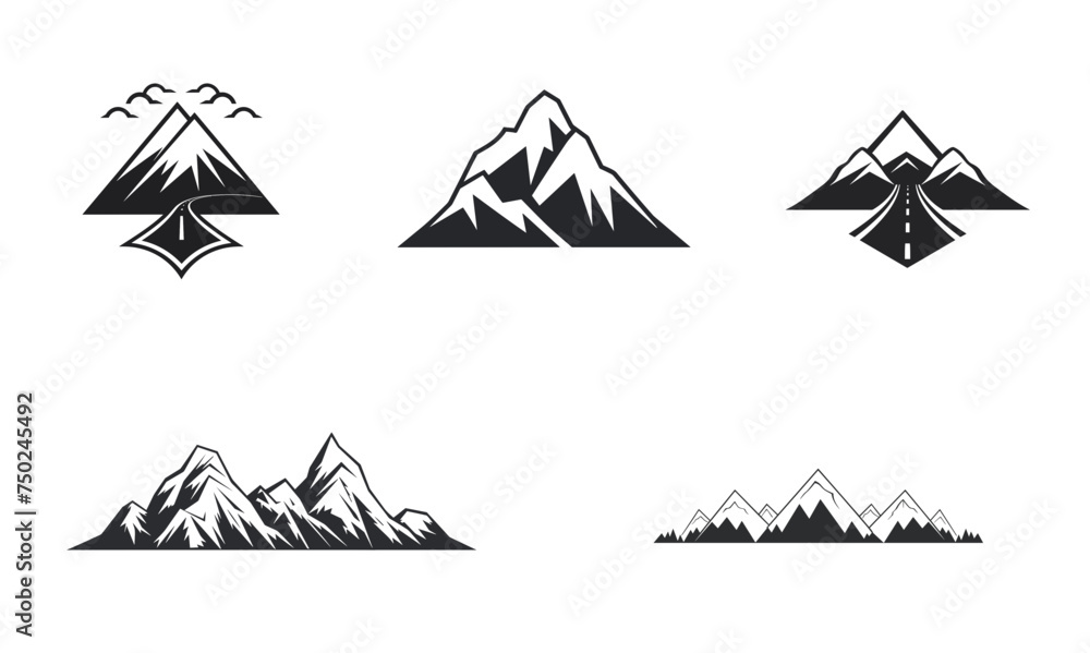 mountain pics black and white vector illustration isolated transparent background, logo, cut out or cutout t-shirt print design, poster, baby products, packaging design mountain pics black and white vector illustration isolated transparent background, logo, cut out or cutout t-shirt print design, poster, baby products, packaging design