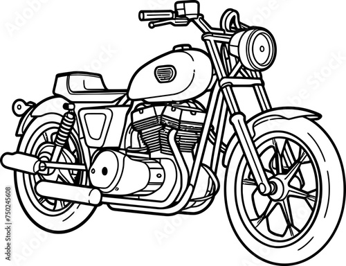 Vintage motorcycle sketch drawing