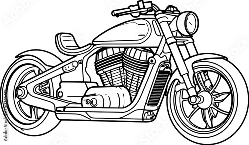 Vintage motorcycle sketch drawing