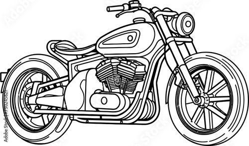 Vintage motorcycle sketch drawing