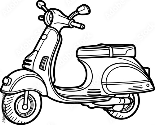 Vintage motorcycle sketch drawing