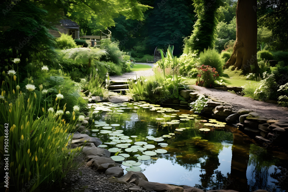 beautifful natural pond, beautiful nature and river in the wild