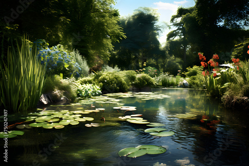 beautifful natural pond  beautiful nature and river in the wild