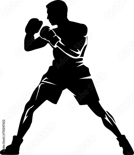 muay thai fighter silhouette