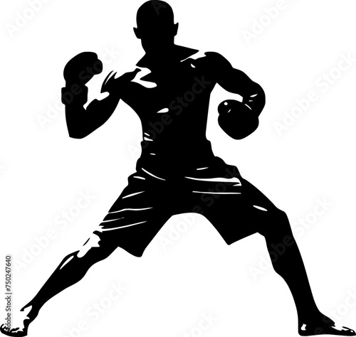 muay thai fighter silhouette