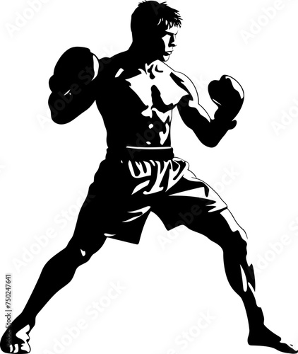 muay thai fighter silhouette