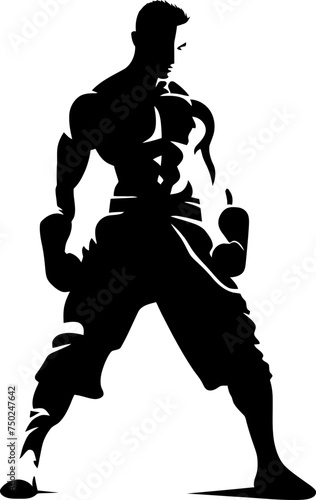muay thai fighter silhouette