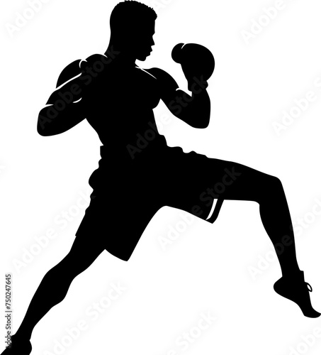 muay thai fighter silhouette