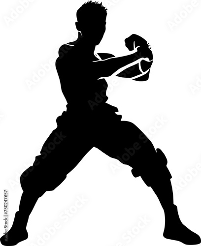 muay thai fighter silhouette