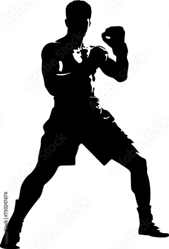 muay thai fighter silhouette