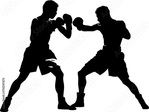 muay thai fighter silhouette