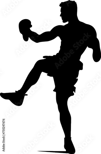 muay thai fighter silhouette