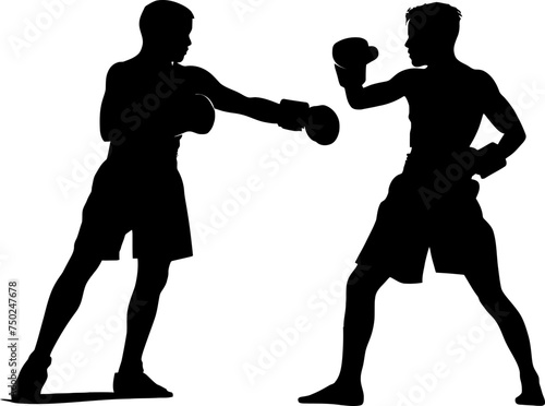 muay thai fighter silhouette