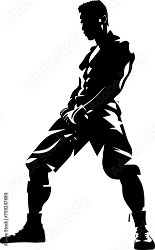 muay thai fighter silhouette
