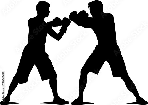 muay thai fighter silhouette