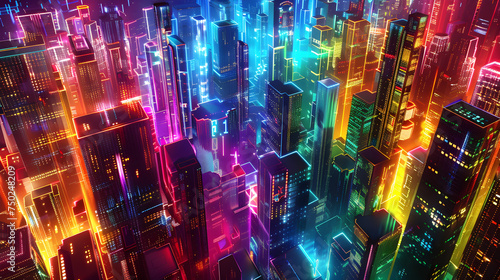 Colourful cityscape