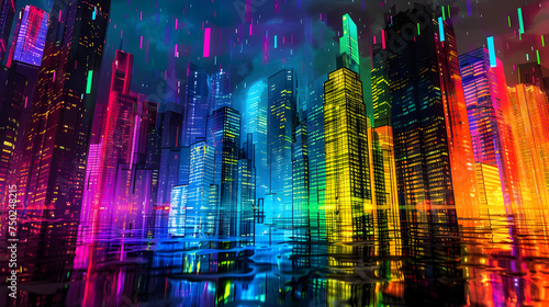 Colourful cityscape photo