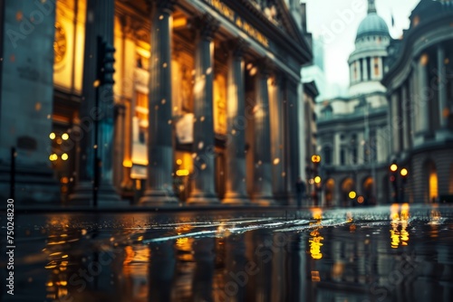 City Street With Tall Buildings