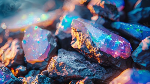 Opal stone mining nature concept wallpaper background photo