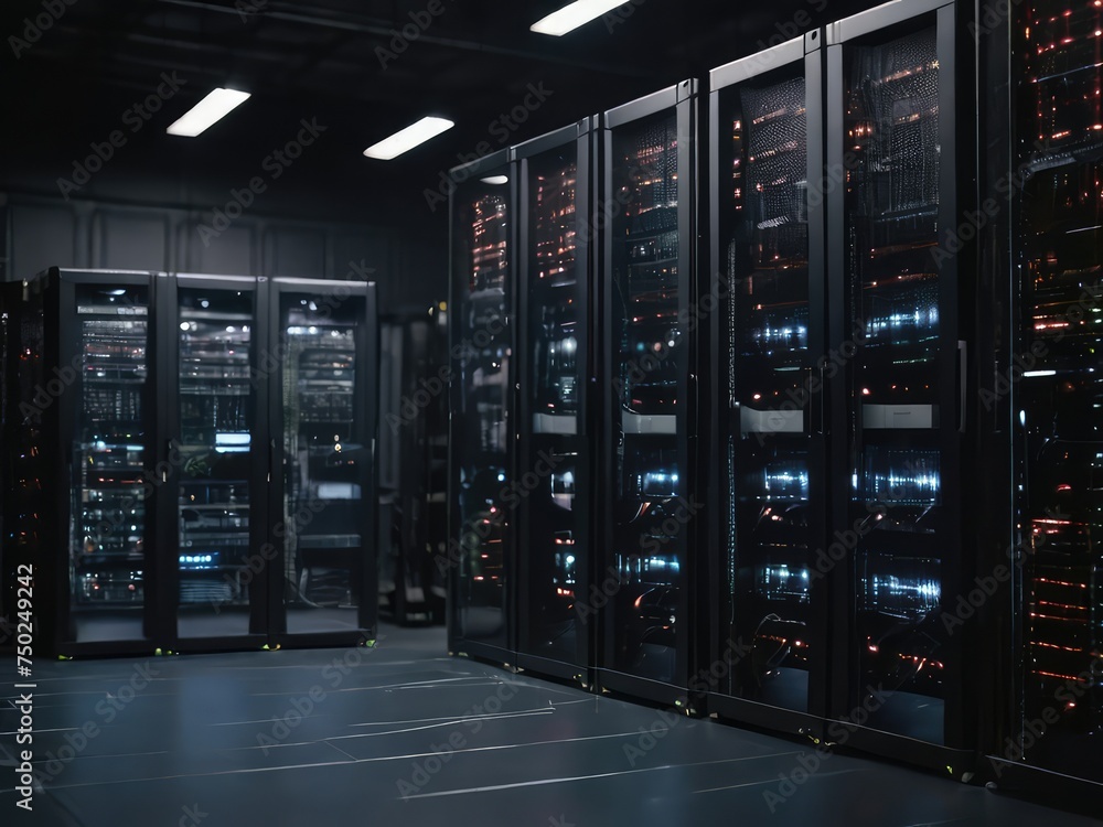 server rack in a data center.Generative with AI server rack in a data center.Generative with AI