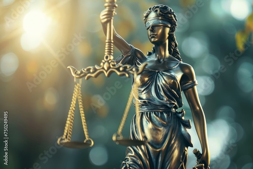 Statue of Lady Justice Holding Scale of Justice