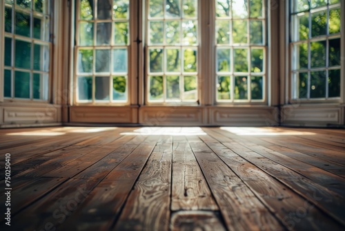 Simple Empty Room With Wooden Floors and Windows