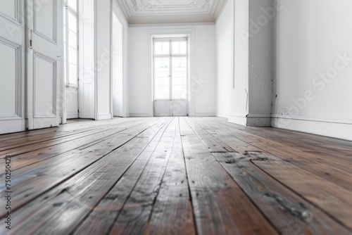 Minimalist Empty Room With Wooden Floor