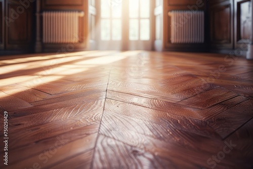Sunlight Streaming Into Empty Room With Wooden Floor © Ilugram