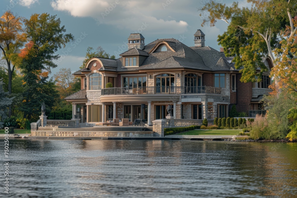 Large Luxury House Above Lake