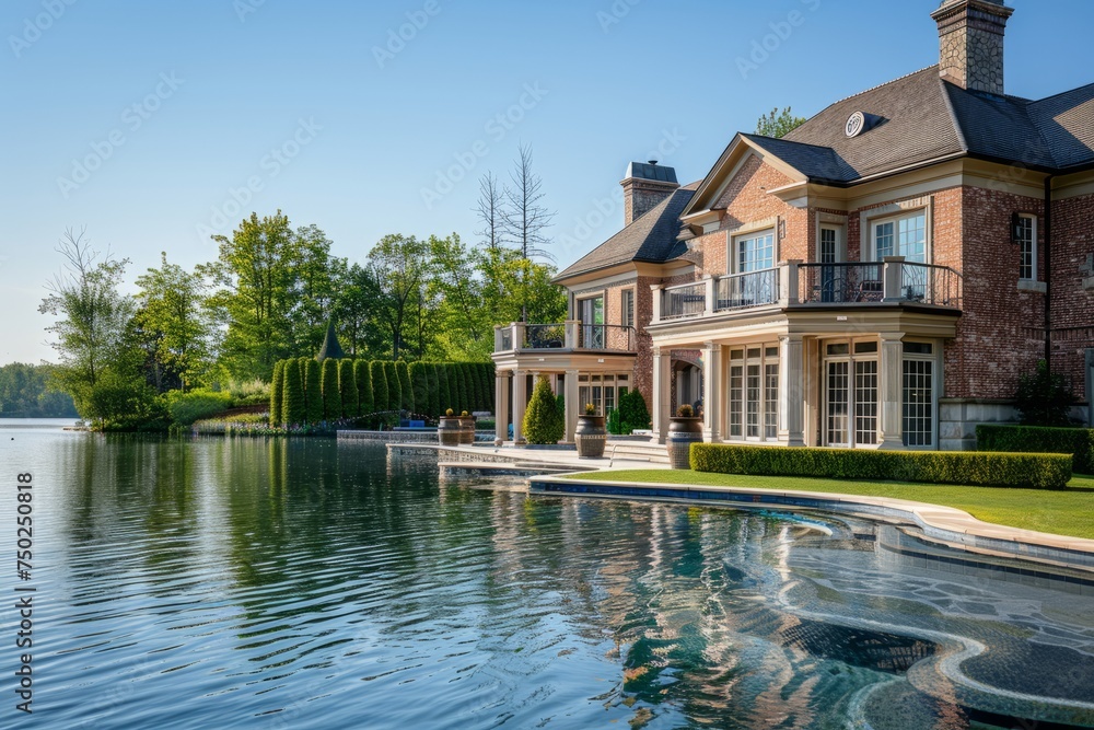 Luxurious Lakefront Mansion With Pool