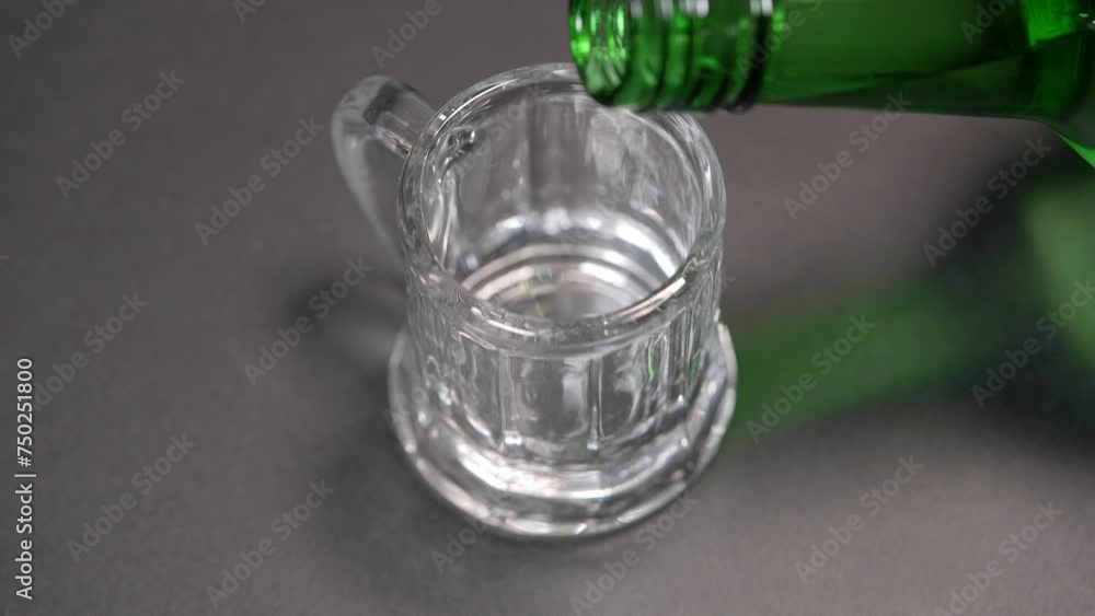 Slow motion pouring Korean traditional liquor soju Slow motion pouring Korean traditional liquor soju