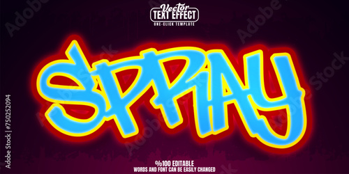 Graffiti editable text effect, customizable spray and hustle 3D font style